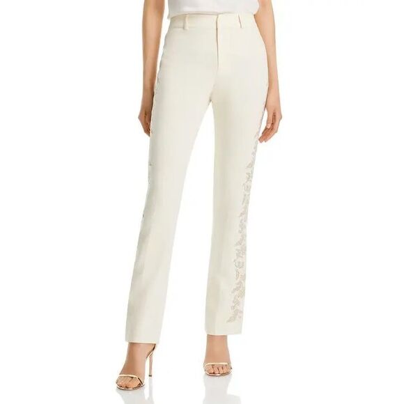 CINQ À SEPT Cutout Paisley Embroidered Kerry Pants Size 2 $445 - Picture 1 of 11